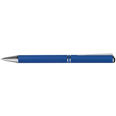 Logo trade promotional gift photo of: Metal ballpen with zig-zag clip, blue