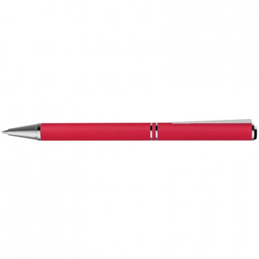 Logo trade corporate gifts image of: Metal ballpen with zig-zag clip, red