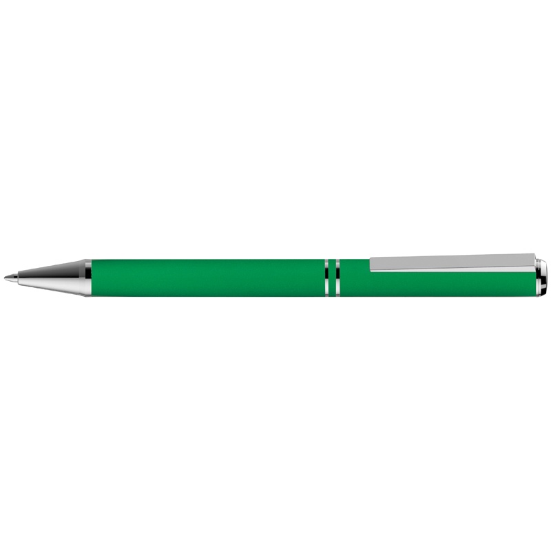 Logo trade corporate gifts picture of: Metal ballpen with zig-zag clip, green