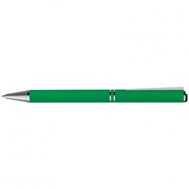 Logo trade corporate gifts image of: Metal ballpen with zig-zag clip, green