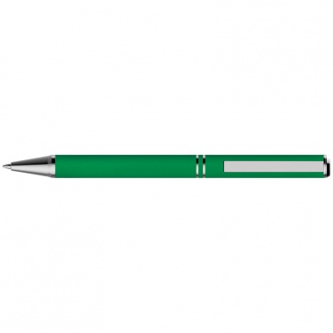 Logo trade corporate gift photo of: Metal ballpen with zig-zag clip, green