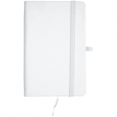 Logo trade promotional giveaways image of: Notebook A6 Lübeck, white