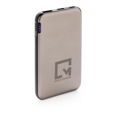 Logo trade promotional product photo of: Pocket-size 5.000 mAh powerbank, grey