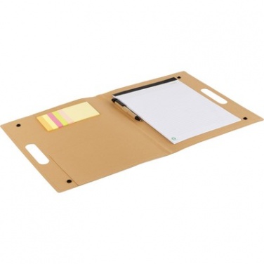 Logo trade promotional merchandise picture of: Conference folder, notebook A4, ball pen, sticky notes, beige