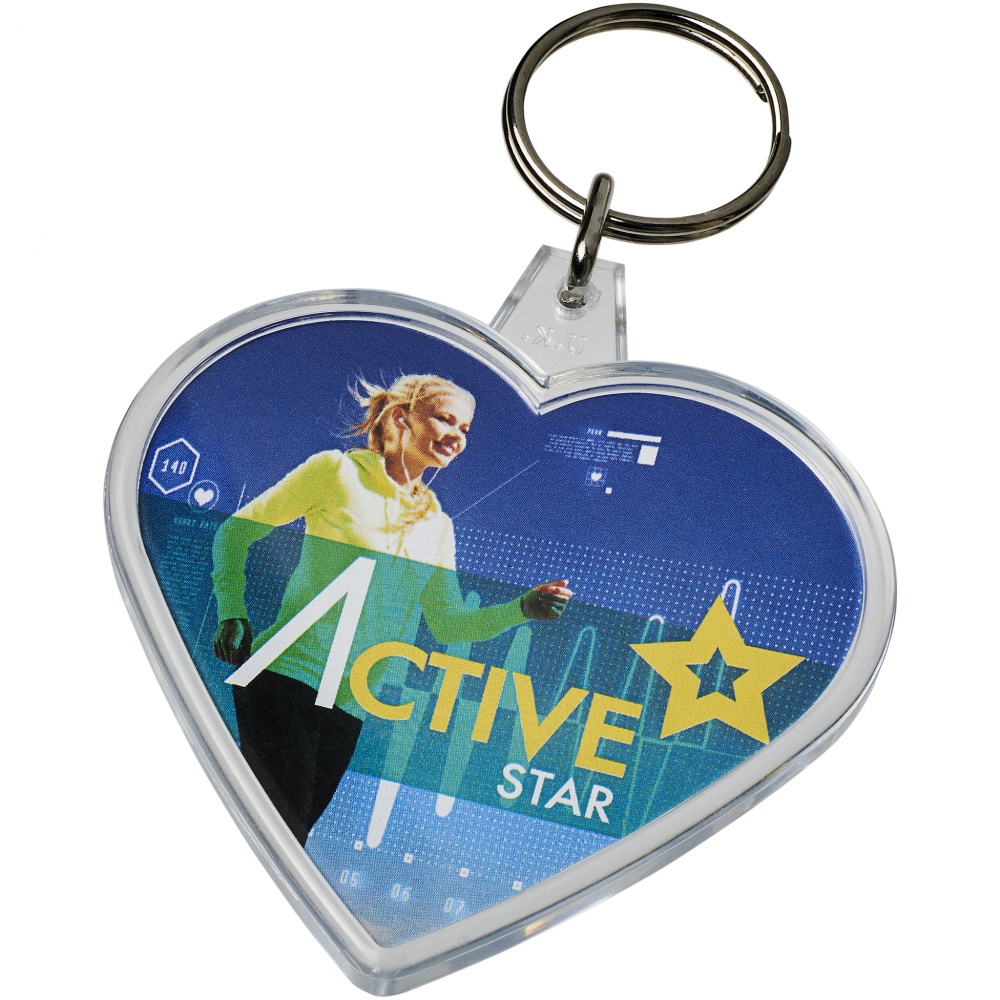 Logo trade promotional item photo of: Combo heart-shaped keychain