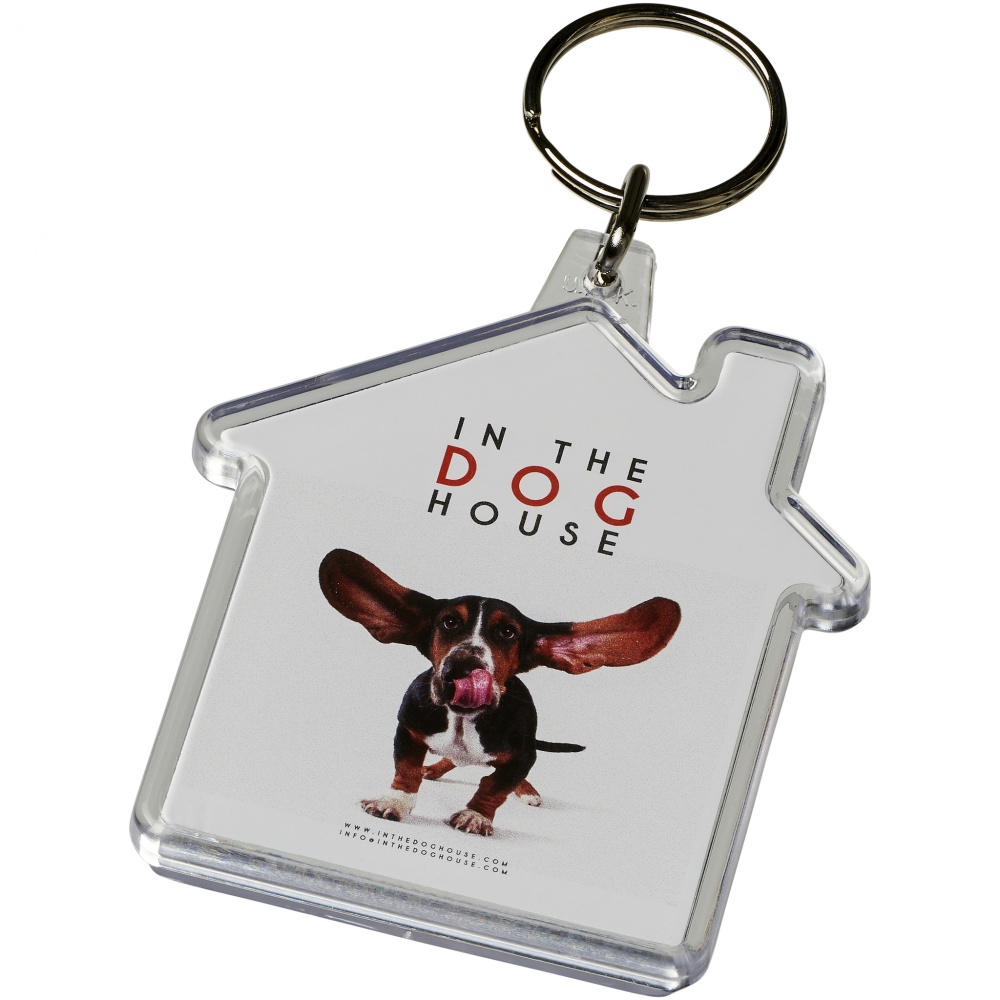 Logo trade promotional gifts image of: Combo house-shaped keychain