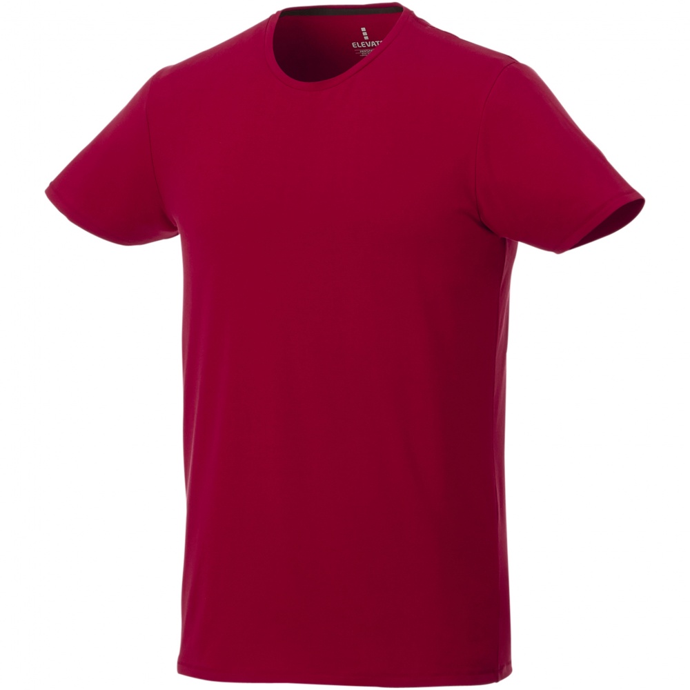 Logo trade promotional giveaway photo of: Balfour short sleeve men's organic t-shirt, red