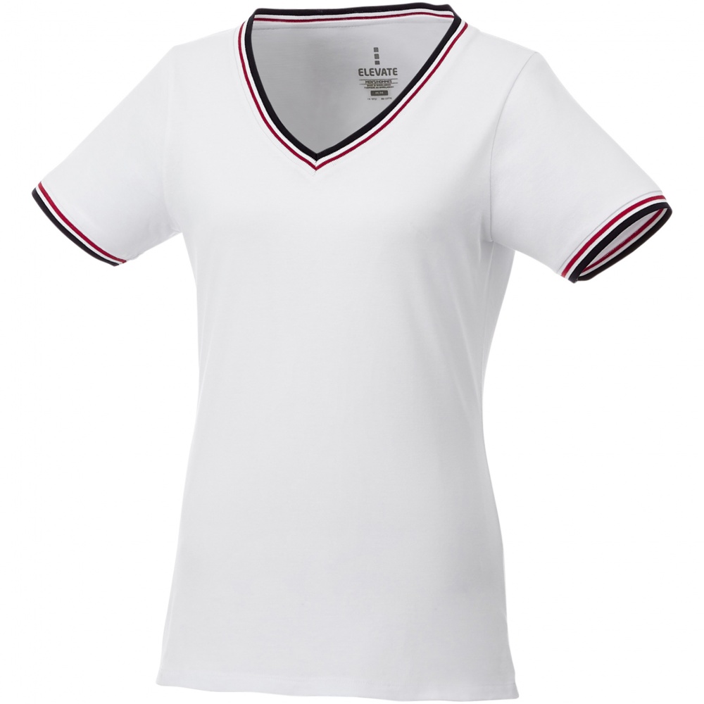 Logo trade advertising products image of: Elbert short sleeve women's pique t-shirt, white