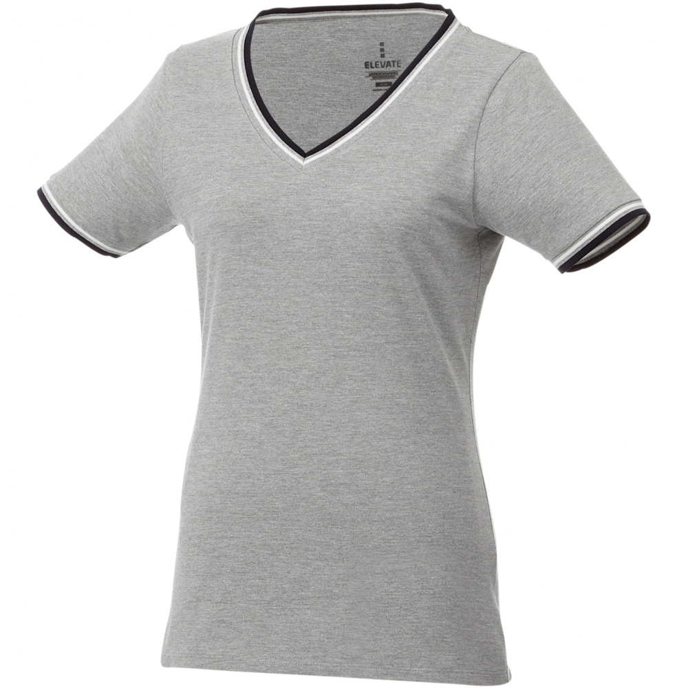 Logo trade promotional item photo of: Elbert short sleeve women's pique t-shirt, grey