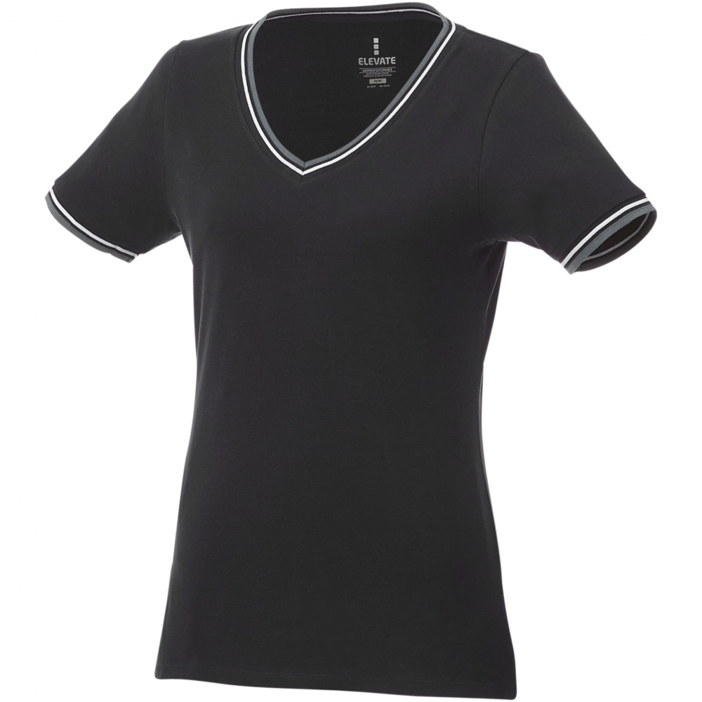 Logo trade corporate gifts image of: Elbert short sleeve women's pique t-shirt, black