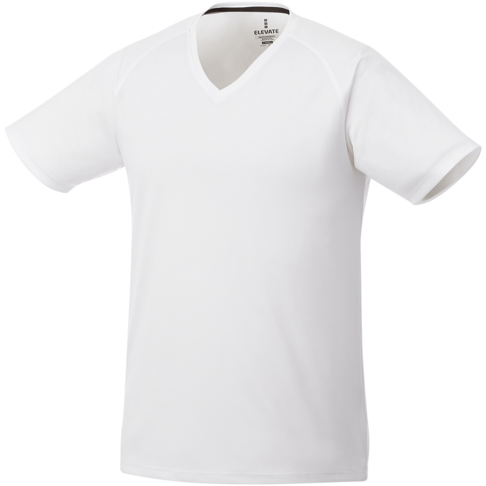 Logo trade promotional items picture of: Amery men's cool fit v-neck shirt, white