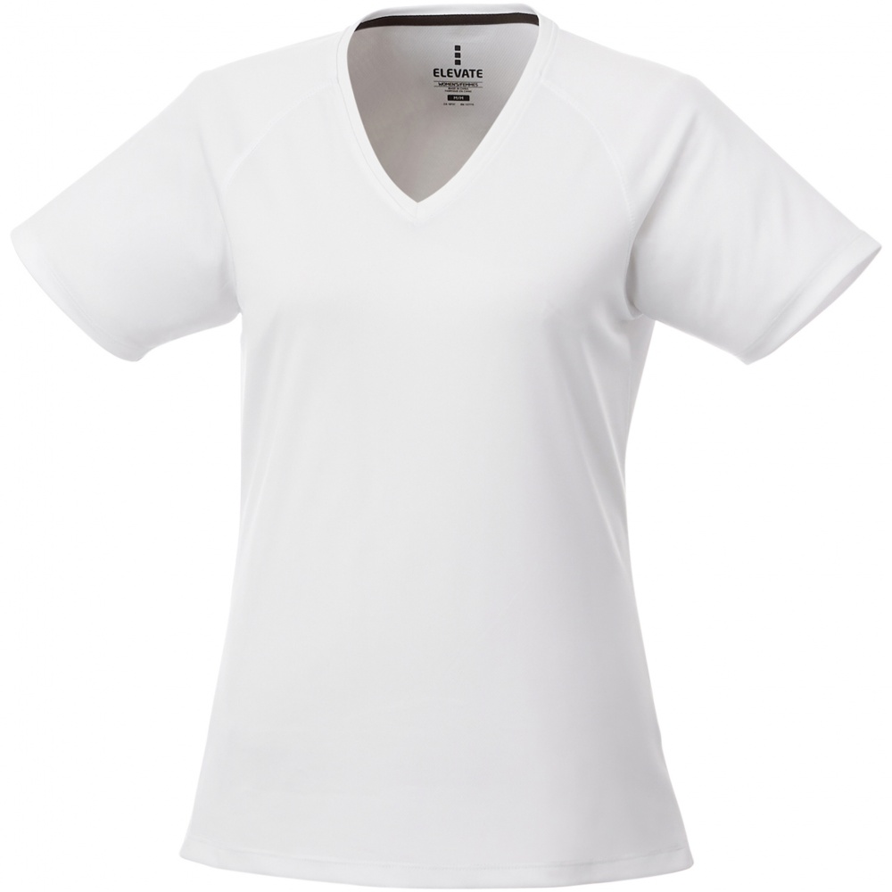 Logo trade corporate gifts picture of: Amery women's cool fit v-neck shirt, white