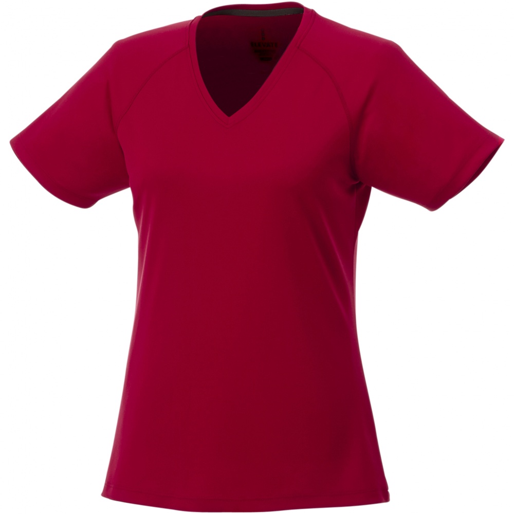 Logo trade corporate gifts image of: Amery women's cool fit v-neck shirt, red