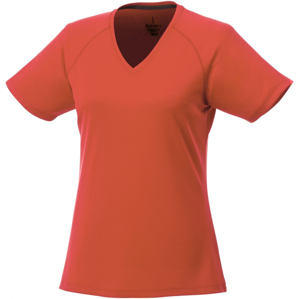 Logo trade promotional giveaways image of: Amery women's cool fit v-neck shirt, orange