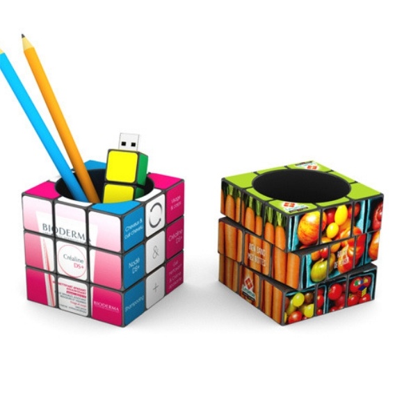 Logo trade promotional items picture of: 3D Rubik's Pen Pot