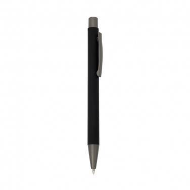 Logo trade promotional product photo of: Rubberized soft touch ball pen, black