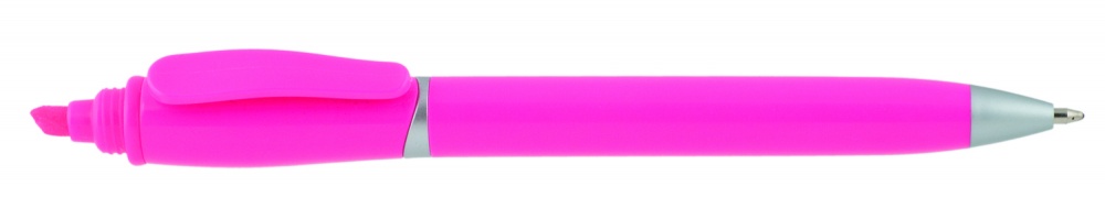 Logo trade corporate gift photo of: Plastic ball pen with highlighter 2-in-1 GUARDA, Pink