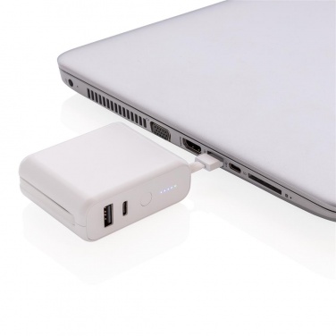 Logo trade promotional gift photo of: 5.000 mAh wireless charging 5W powerbank, white