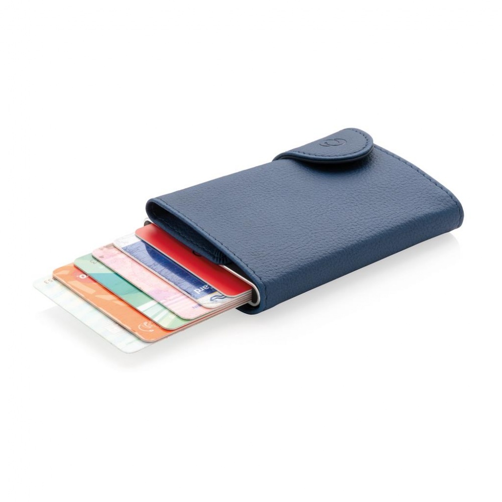 Logo trade promotional item photo of: C-Secure RFID card holder & wallet, navy blue