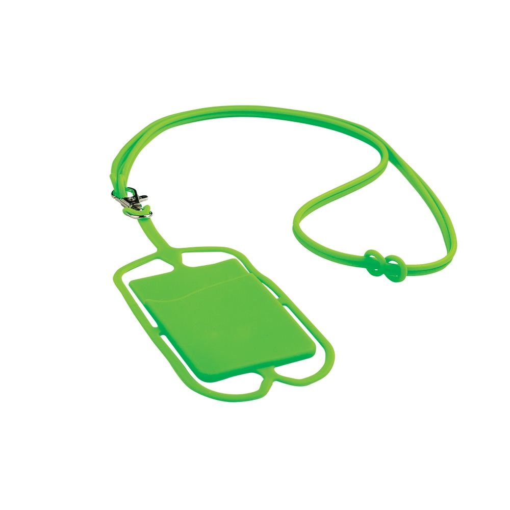 Logo trade promotional merchandise photo of: Lanyard with cardholder, Green