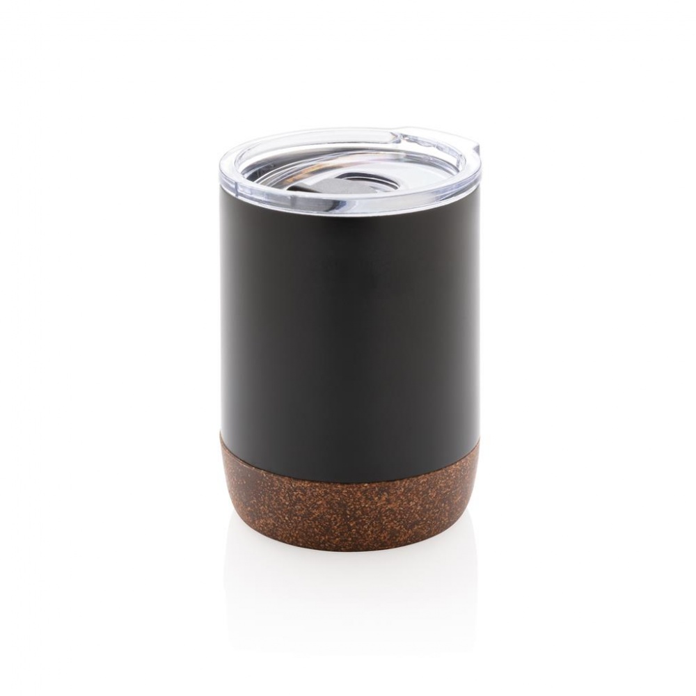 Logo trade promotional merchandise photo of: Cork small vacuum coffee mug, black