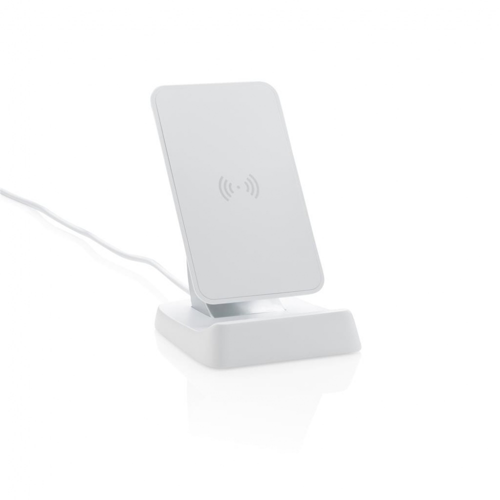 Logo trade business gift photo of: 10W Wireless fast charging stand, white