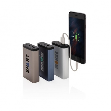 Logotrade corporate gifts photo of: 10.000 mAh Aluminum pocket powerbank, anthracite