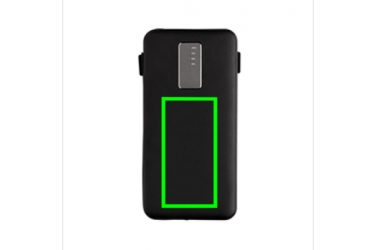 Logo trade promotional merchandise photo of: 10.000 mAh powerbank with integrated cable, black