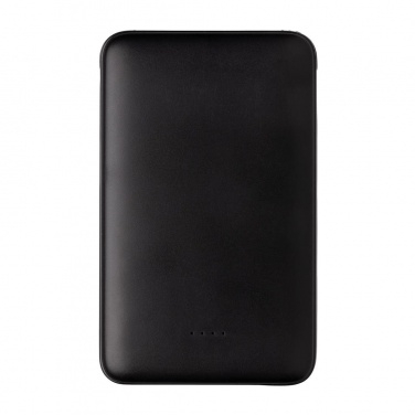 Logo trade promotional gifts picture of: 5.000 mAh Pocket Powerbank with integrated cables, black