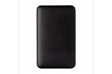 Logotrade corporate gift image of: 5.000 mAh Pocket Powerbank with integrated cables, black