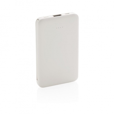 Logotrade promotional merchandise photo of: 5.000 mAh Pocket Powerbank with integrated cables, white