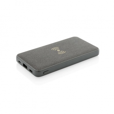 Logo trade advertising products image of: Tela 8.000 mAh 5W Wireless Powerbank, grey