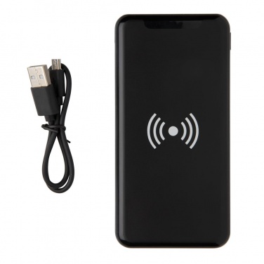 Logotrade promotional gift picture of: Ultra Thin 4.000 mAh Wireless 5W Charging Powerbank, black