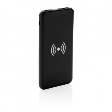 Logo trade promotional products picture of: Ultra Thin 4.000 mAh Wireless 5W Charging Powerbank, black