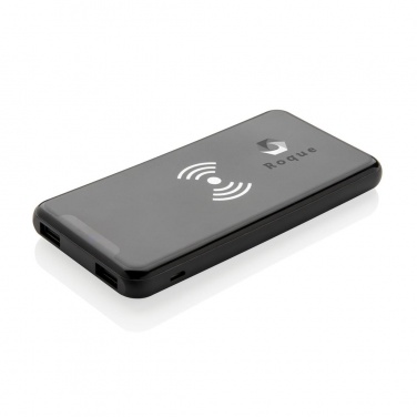 Logo trade promotional item photo of: Ultra Thin 4.000 mAh Wireless 5W Charging Powerbank, black