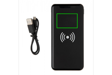 Logotrade advertising product picture of: Ultra Thin 4.000 mAh Wireless 5W Charging Powerbank, black