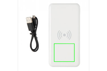 Logotrade advertising products photo of: Ultra Thin 4.000 mAh Wireless 5W Charging Powerbank, white