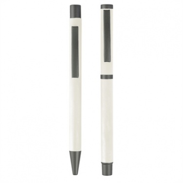 Logotrade promotional merchandise picture of: Writing set, ball pen and roller ball pen, white