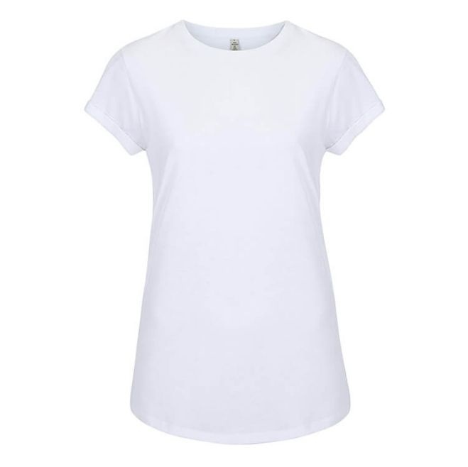 Logotrade corporate gift picture of: Salvage women´s rolled sleeve t-shirt, dove white