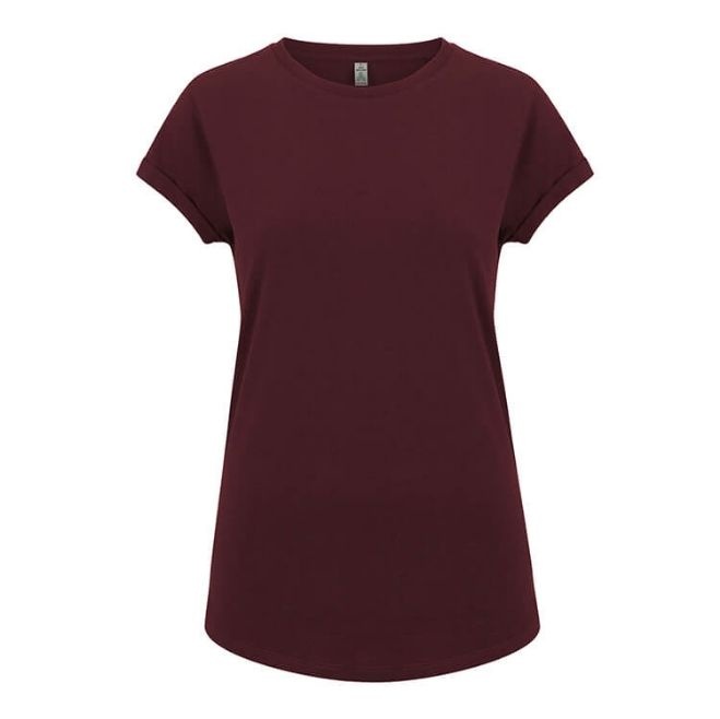 Logotrade corporate gift image of: Salvage women´s rolled sleeve t-shirt, burgundy