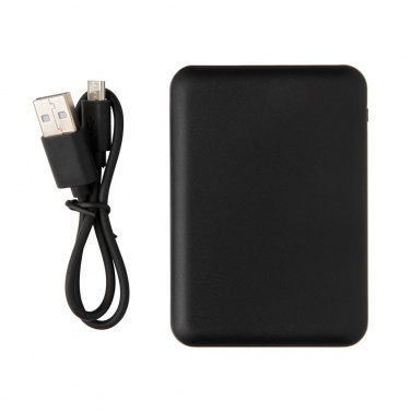 Logo trade promotional gift photo of: High Density 5.000 mAh Pocket Powerbank, black