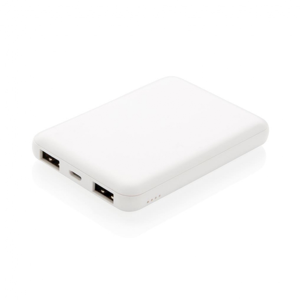 Logotrade advertising product image of: High Density 5.000 mAh Pocket Powerbank, white