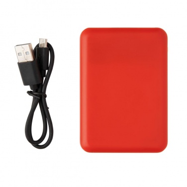 Logotrade promotional giveaway image of: High Density 5.000 mAh Pocket Powerbank, red