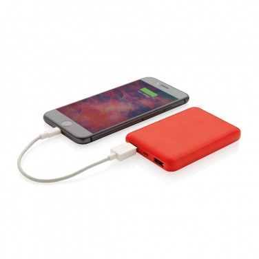 Logo trade promotional gifts picture of: High Density 5.000 mAh Pocket Powerbank, red