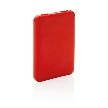 Logo trade business gift photo of: High Density 5.000 mAh Pocket Powerbank, red