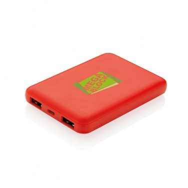 Logo trade promotional gifts picture of: High Density 5.000 mAh Pocket Powerbank, red