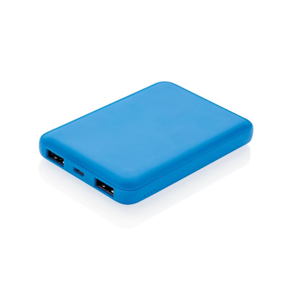 Logo trade promotional gifts image of: High Density 5.000 mAh Pocket Powerbank, blue