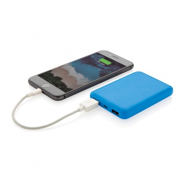 Logo trade promotional products picture of: High Density 5.000 mAh Pocket Powerbank, blue