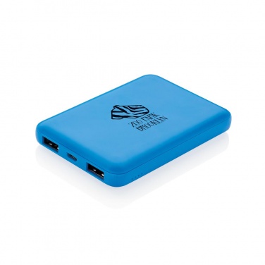 Logo trade promotional products picture of: High Density 5.000 mAh Pocket Powerbank, blue