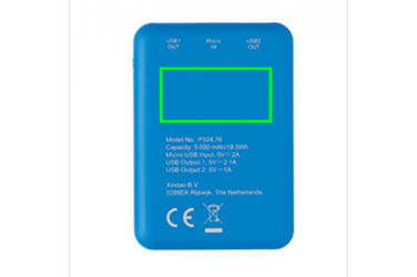 Logo trade advertising product photo of: High Density 5.000 mAh Pocket Powerbank, blue